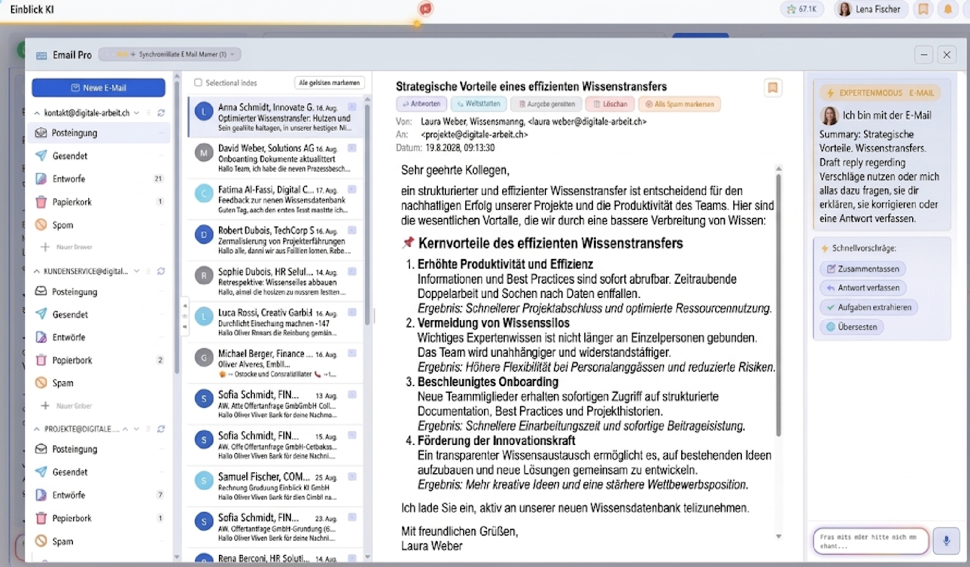 Einblick KI E-Mail-Assistent